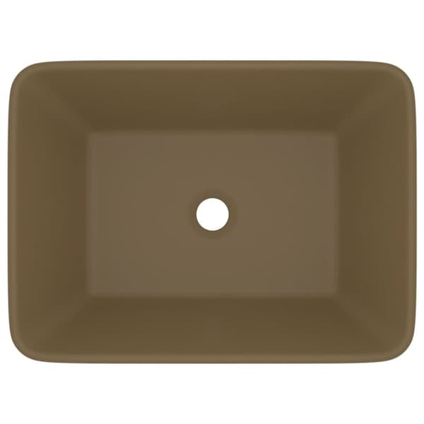 vidaXL luksushåndvask 41x30x12 cm keramik mat cremefarvet -  Badeværelsesvaske