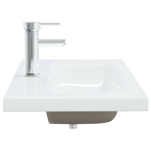 vidaXL Inbyggt handfat med blandare 81x39x18 cm keramik vit - Handfat