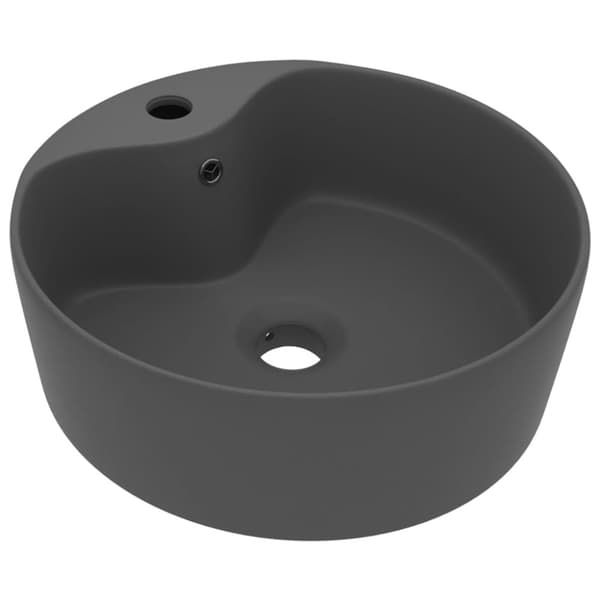 vidaXL luksuriøs håndvask med overløb 36x13 cm keramik mat mørkegrå -  Badeværelsesvaske