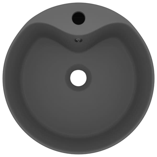 vidaXL luksuriøs håndvask med overløb 36x13 cm keramik mat mørkegrå -  Badeværelsesvaske