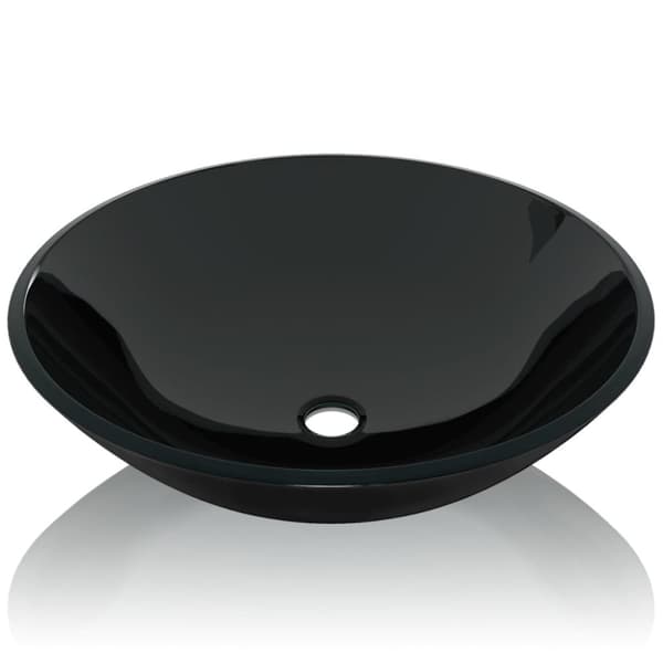 vidaXL håndvask i hærdet glas 42 cm sort -  Badeværelsesvaske