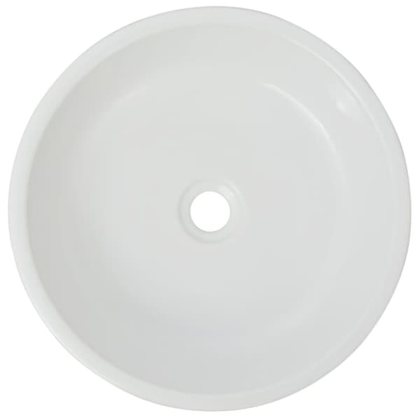 vidaXL håndvask rund keramik 42x12 cm hvid -  Badeværelsesvaske