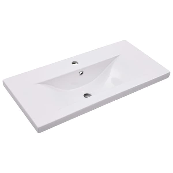 vidaXL indbygget håndvask 81x39,5x18,5 cm keramisk hvid -  Badeværelsesvaske