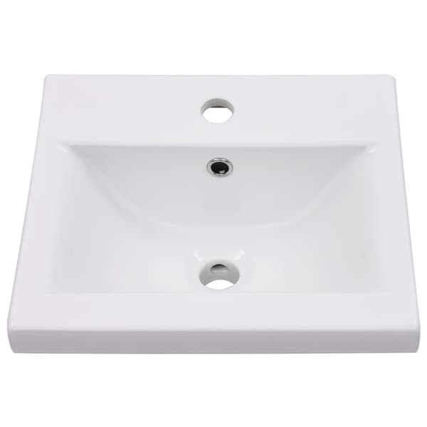 vidaXL indbygget håndvask 42x39x18 cm keramisk hvid -  Badeværelsesvaske