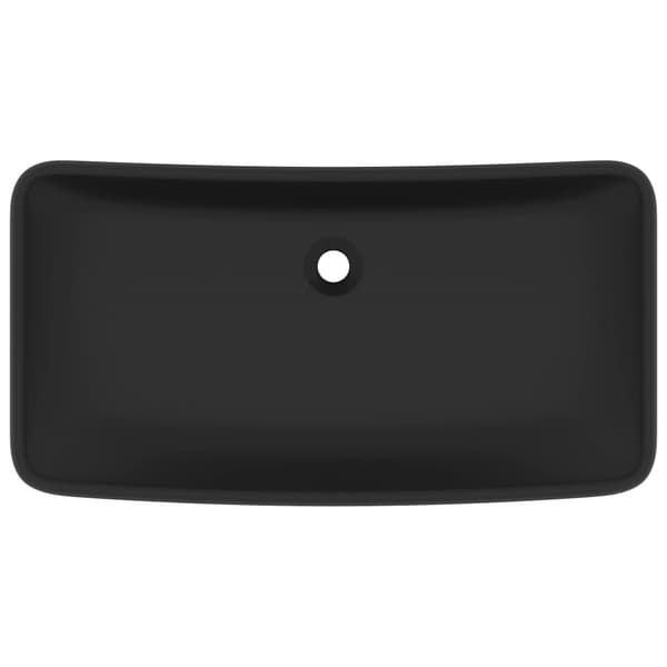 vidaXL luksuriøs håndvask 71x38 cm rektangulær keramik mat sort -  Badeværelsesvaske
