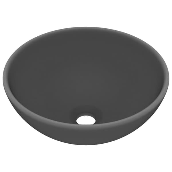 vidaXL luksuriøs håndvask 32,5x14 cm rund keramisk mat mørkegrå -  Badeværelsesvaske