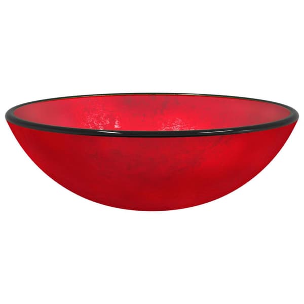 vidaXL håndvask 42x14 cm hærdet glas rød -  Badeværelsesvaske