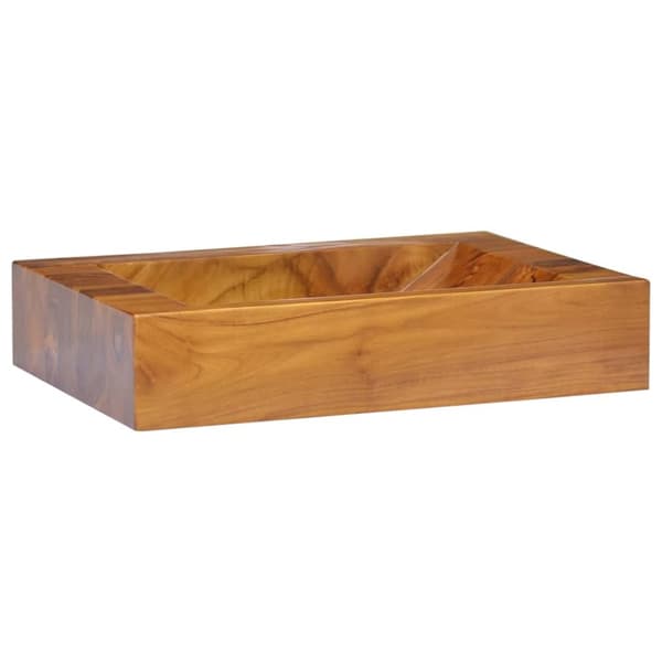 vidaXL håndvask 50x35x10 cm massivt teaktræ -  Badeværelsesvaske