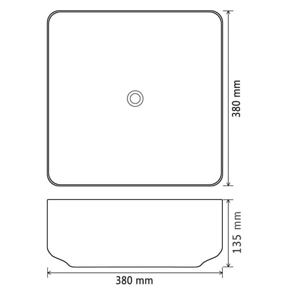 vidaXL håndvask keramik firkantet sort 38 x 38 x 13,5 cm -  Badeværelsesvaske