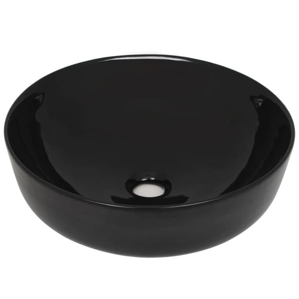 vidaXL håndvask keramik rund sort 41,5 x 13,5 cm -  Badeværelsesvaske