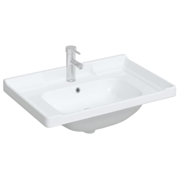 vidaXL badeværelsesvask 71x48x23 cm rektangulær keramisk hvid -  Badeværelsesvaske
