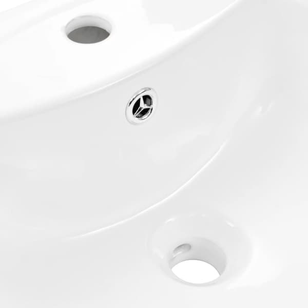 vidaXL fritstående vask med piedestal keramik hvid 650 x 520 x 200 mm -  Badeværelsesvaske