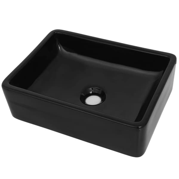 vidaXL håndvask keramik rektangulær sort 41 x 30 x 12 cm -  Badeværelsesvaske