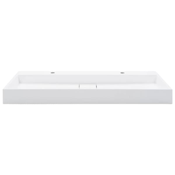 The Living Store Handfat 120x46x11 cm mineralgjuten vit - Handfat