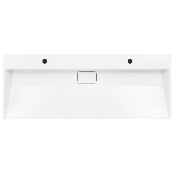The Living Store Handfat 120x46x11 cm mineralgjuten vit - Handfat