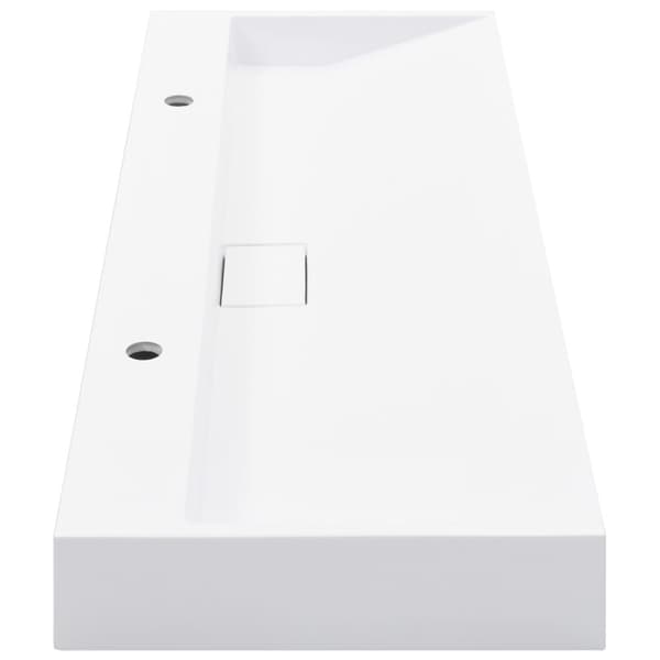 The Living Store Handfat 120x46x11 cm mineralgjuten vit - Handfat