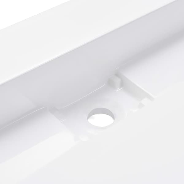 The Living Store Handfat 120x46x11 cm mineralgjuten vit - Handfat