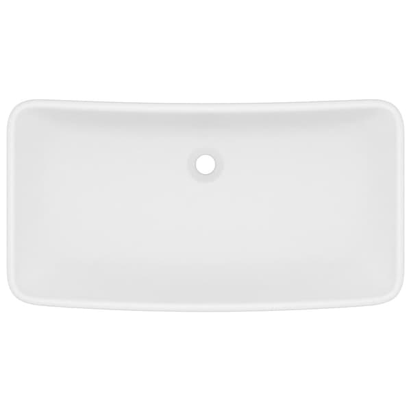 The Living Store Lyxigt rektangulärt handfat matt vit 71x38 cm keramik -  Handfat