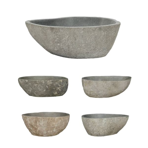 Badeværelsesvaske - Living håndvask 37-46 cm oval flodsten