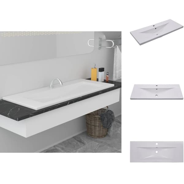 Badeværelsesvaske - Living indbygget håndvask 101x39,5x18,5 cm keramisk hvid