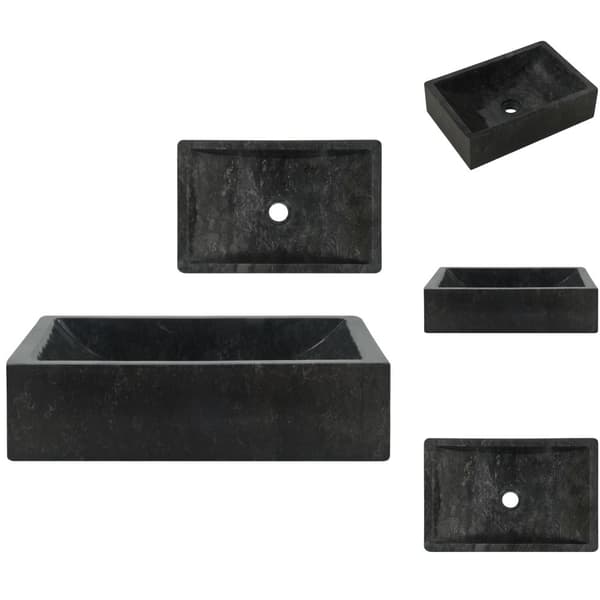 Kylpyhuoneen pesualtaat - Living Pesuallas 45x30x12 cm marmori korkeakiilto musta