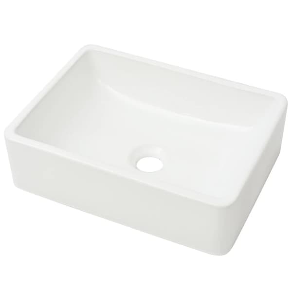 Badeværelsesvaske - Living håndvask rund keramik 41x30x12 cm hvid