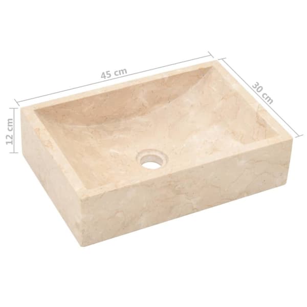Badeværelsesvaske - Living håndvask 45x30x12 cm marmor cremefarvet højglans