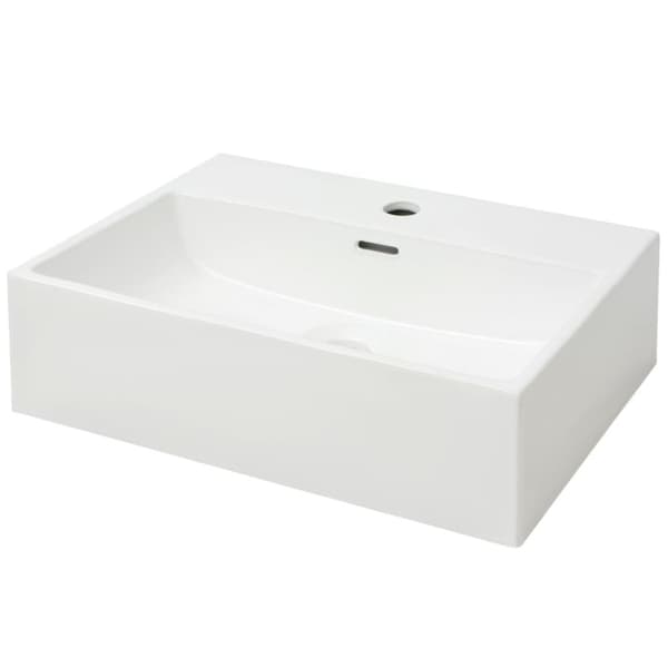 Badeværelsesvaske - Living håndvask med hul til vandhane keramik 51,5x38,5x15 cm hvid