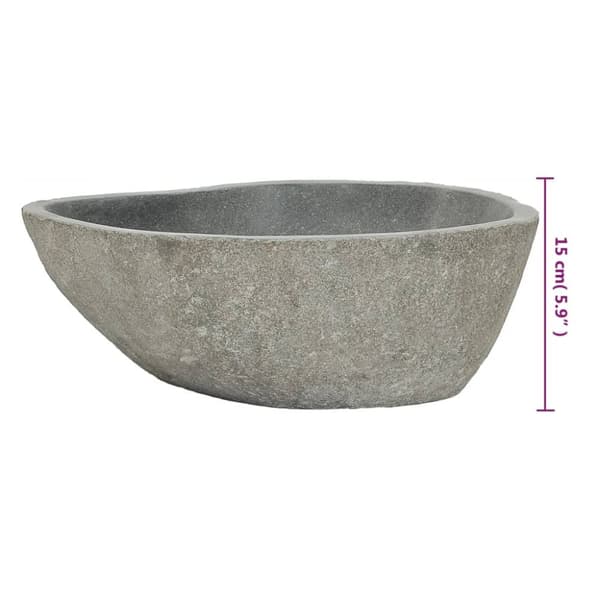 Badeværelsesvaske - Living håndvask 37-46 cm oval flodsten