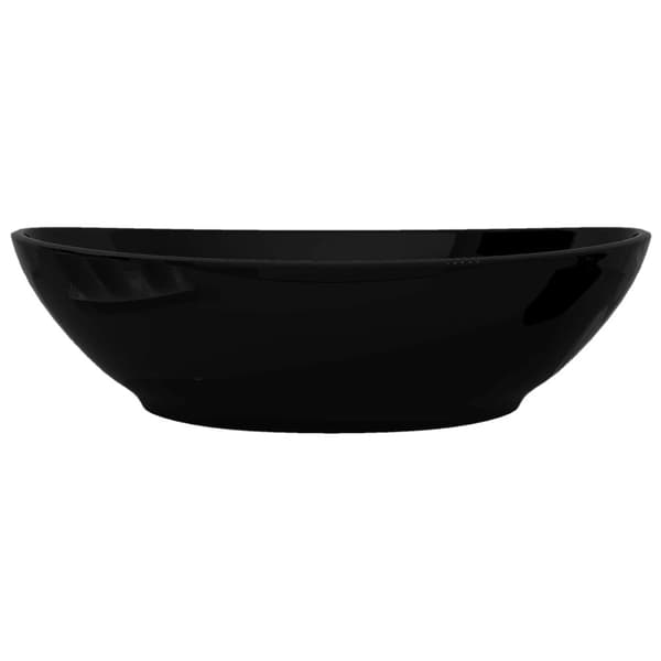 Badeværelsesvaske - Living keramisk luksushåndvask oval sort 40 x 33 cm