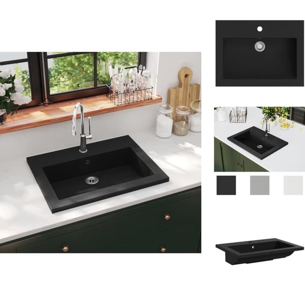Badeværelsesvaske - Living håndvask 600x450x120 mm granit sort