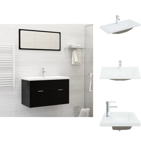 Badeværelsesvaske - Living indbygget håndvask med hane 81x39x18 cm keramisk hvid