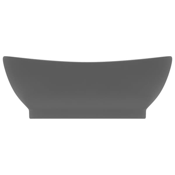 Badeværelsesvaske - Living luksuriøs håndvask overløb 58,5x39 cm keramik oval mat mørkegrå