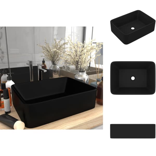 Badeværelsesvaske - Living luksushåndvask 41x30x12 cm keramik mat sort