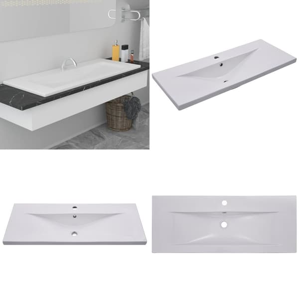 Indbygget håndvask 101x39,5x18,5 cm keramisk hvid - Vask - Vaske - Home & Living