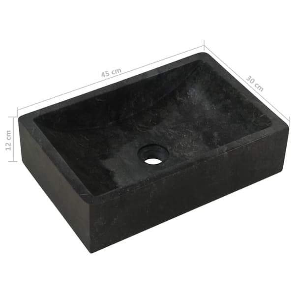 Pesuallas 45x30x12 cm marmori korkeakiilto musta - Pesuallas - Pesualtaat - Home & Living