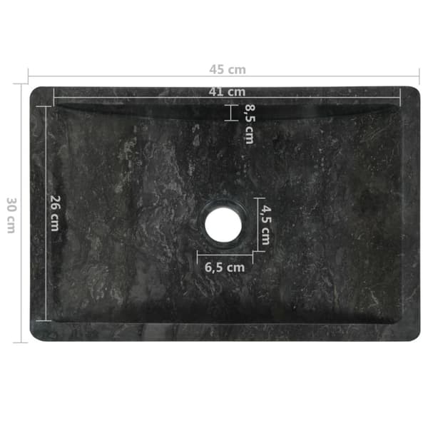Pesuallas 45x30x12 cm marmori korkeakiilto musta - Pesuallas - Pesualtaat - Home & Living