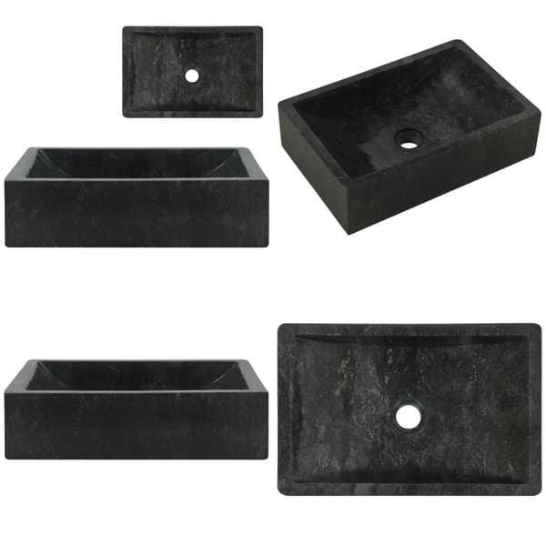 Pesuallas 45x30x12 cm marmori korkeakiilto musta - Pesuallas - Pesualtaat - Home & Living