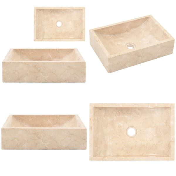 Håndvask 45x30x12 cm marmor cremefarvet højglans - Håndvask - Håndvaske - Home & Living