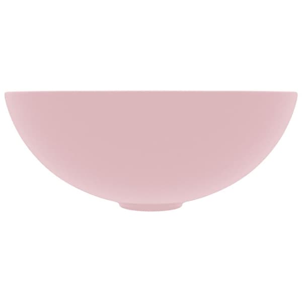 Keramisk håndvask til badeværelse rund mat pink - Badeværelsesvask - Badeværelsesvaske - Home & Living