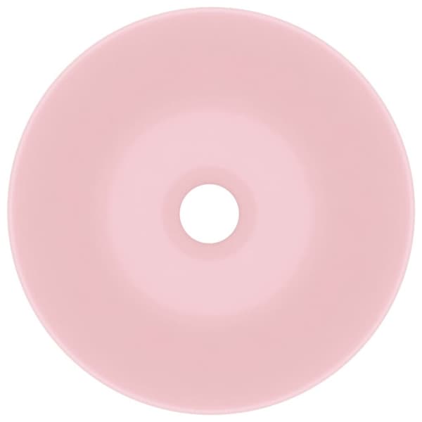 Keramisk håndvask til badeværelse rund mat pink - Badeværelsesvask - Badeværelsesvaske - Home & Living
