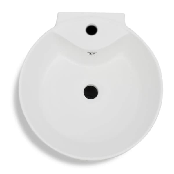 Keramisk vask overløb vandhanehul rund hvid - Vask - Vaske - Home & Living