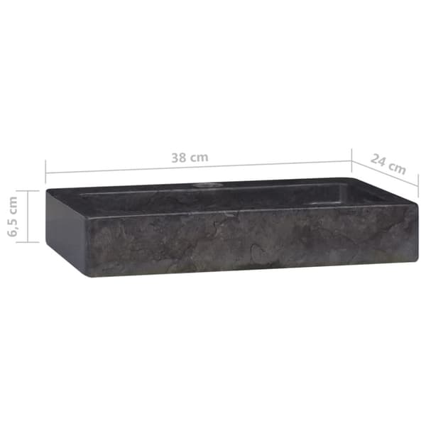 Væghængt håndvask 38x24x6,5 cm marmor sort - Håndvask - Håndvaske - Home & Living