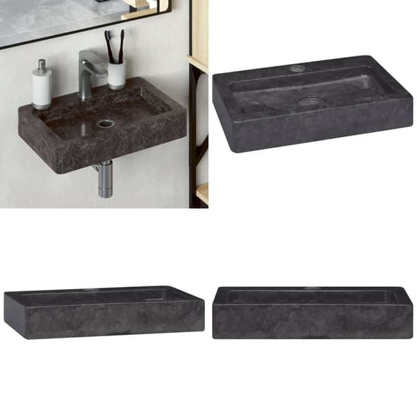 Væghængt håndvask 38x24x6,5 cm marmor sort - Håndvask - Håndvaske - Home & Living