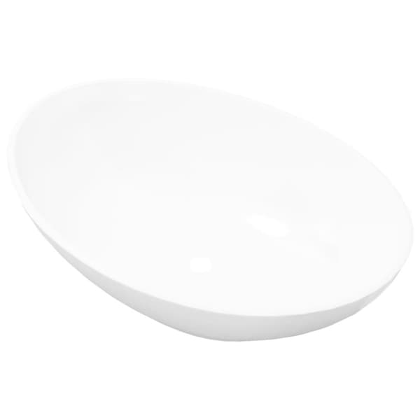 Keramisk luksushåndvask oval hvid 40 x 33 cm -  - Home & Living