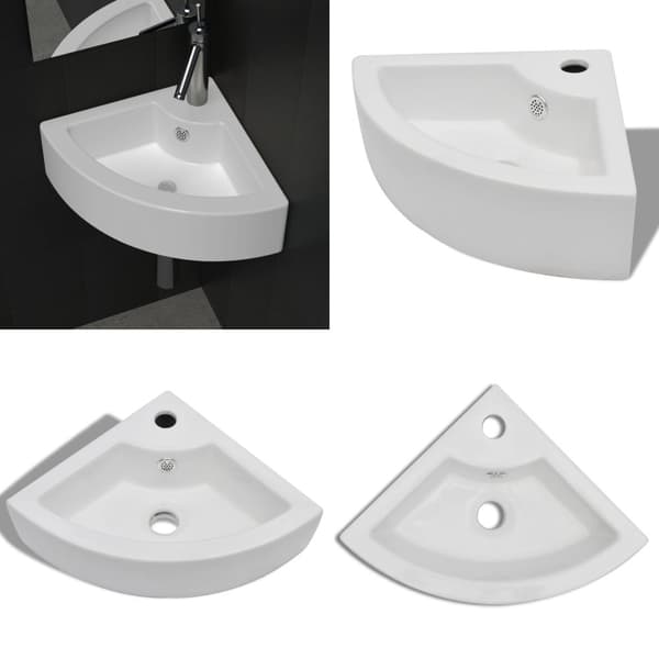 Håndvask med overløb 45 x 32 x 12,5 cm hvid - Vask - Vaske - Home & Living