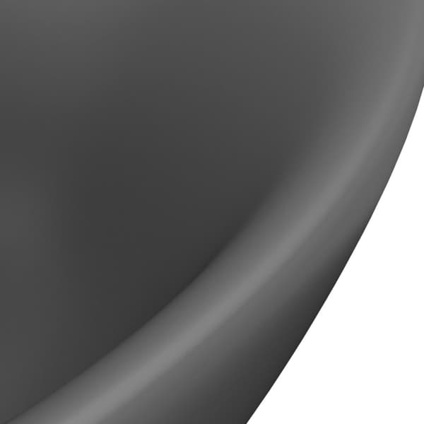 Luksuriøs håndvask overløb 58,5x39 cm keramik oval mat mørkegrå - Luksuriøs Håndvask - Luksuriøse Håndvaske - Home & Living