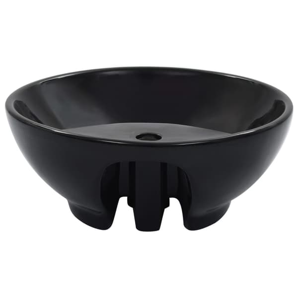 Håndvask med overløb 46,5 x 18 cm keramik sort - Vask - Vaske - Home & Living