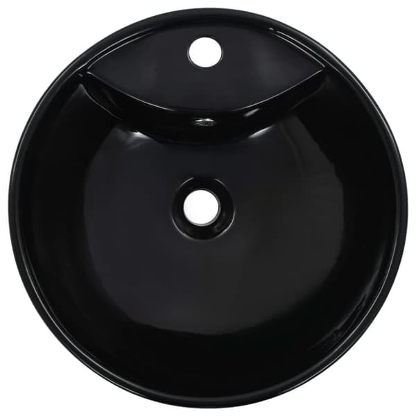 Håndvask med overløb 46,5 x 18 cm keramik sort - Vask - Vaske - Home & Living