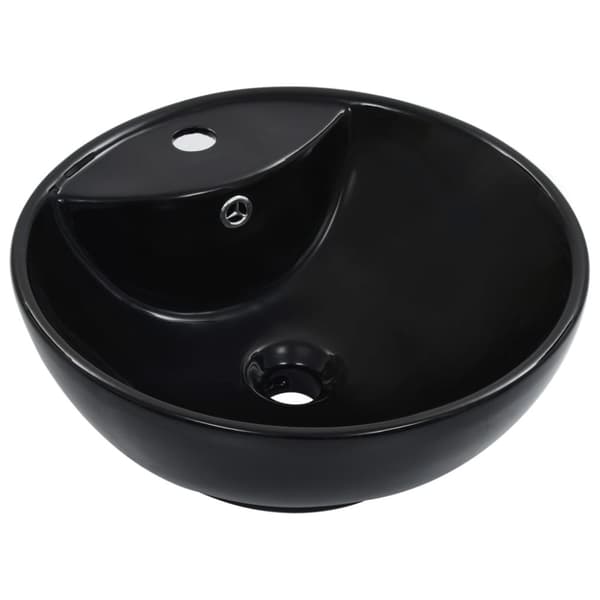 Håndvask med overløb 46,5 x 18 cm keramik sort - Vask - Vaske - Home & Living